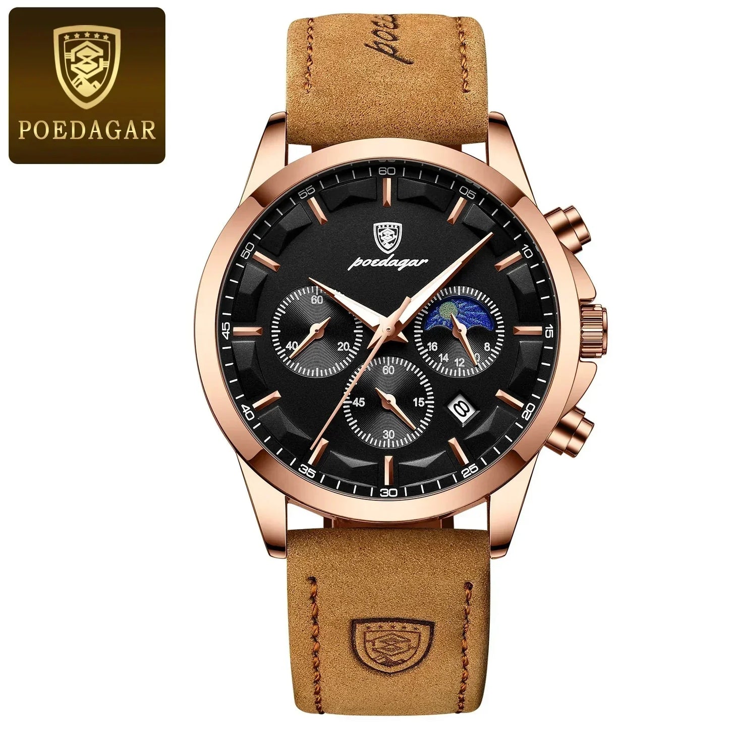 Poedagar ChronoLuxe Sport – luxusní hodinky Quartz s chronografem