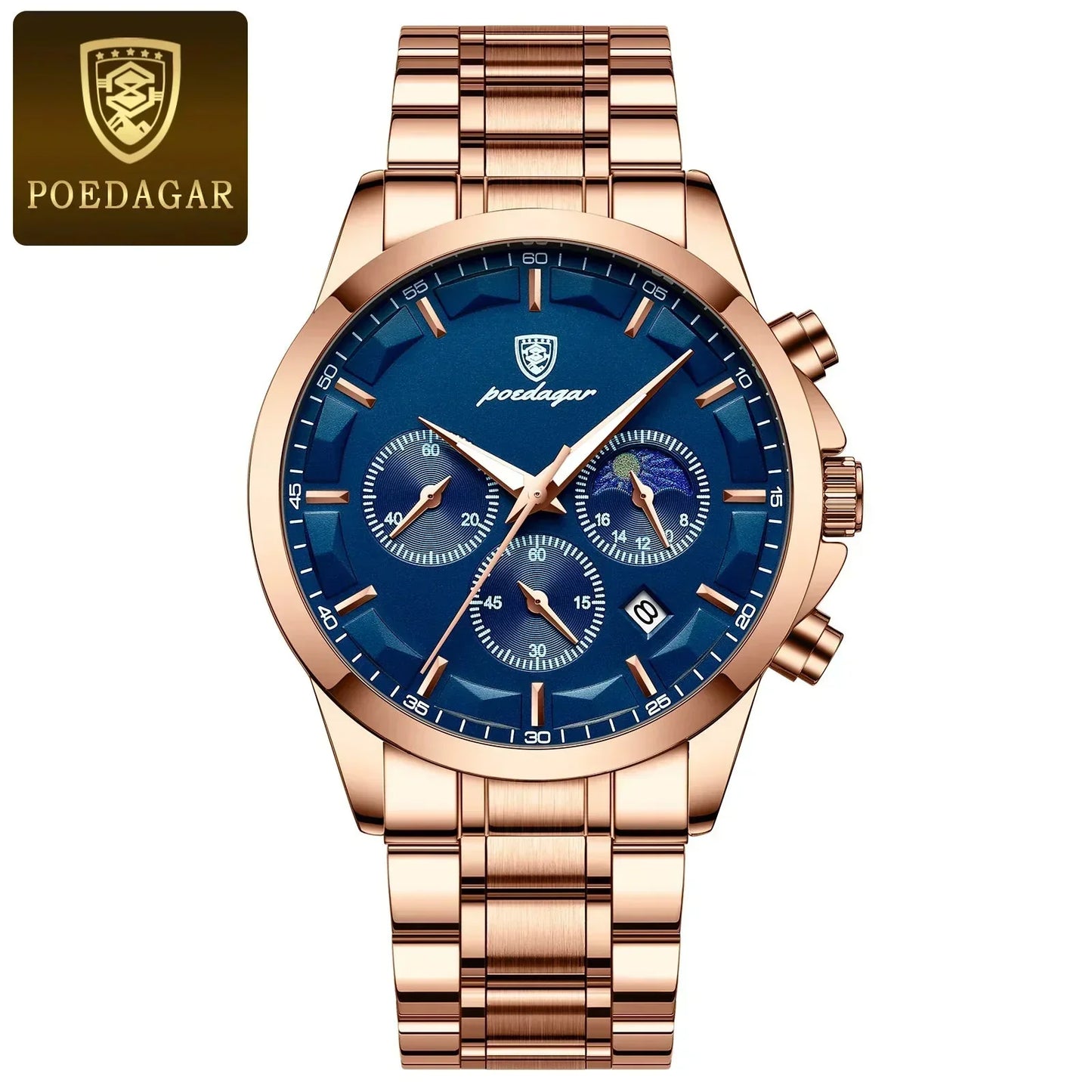 Poedagar ChronoLuxe Sport – luxusní hodinky Quartz s chronografem