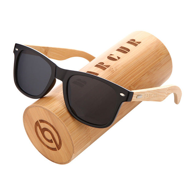 BARCUR Polarized Bamboo Solglasögon Män Trä Solglasögon Dam Märke Original Träglasögon Oculos de sol masculino