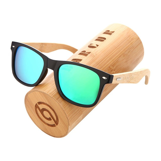 BARCUR Polarized Bamboo Solglasögon Män Trä Solglasögon Dam Märke Original Träglasögon Oculos de sol masculino