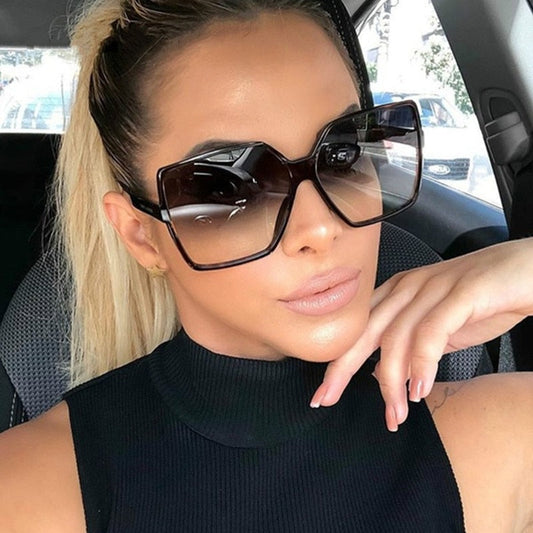 Higody Mode Frauen Oversize Sonnenbrille Gradienten Kunststoff Marke Designer Weibliche Sonnenbrille UV400 lentes de sol mujer
