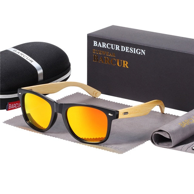 BARCUR Polarized Bamboo Solglasögon Män Trä Solglasögon Dam Märke Original Träglasögon Oculos de sol masculino