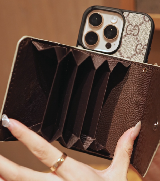 Wysokiej jakości zaawansowane etui Crossbody na iPhone'a z uchwytem na kartę  &  i paskiem na ramię