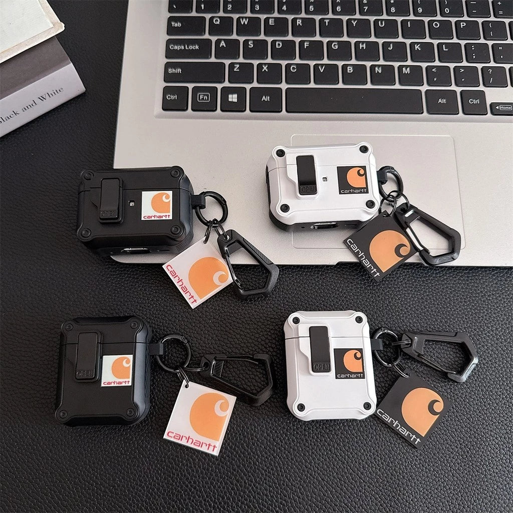 Custodia robusta per AirPods con moschettone