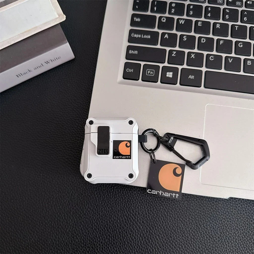 Custodia robusta per AirPods con moschettone