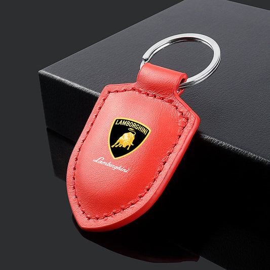 Breloc din piele naturală cu emblema emblemei Lamborghini