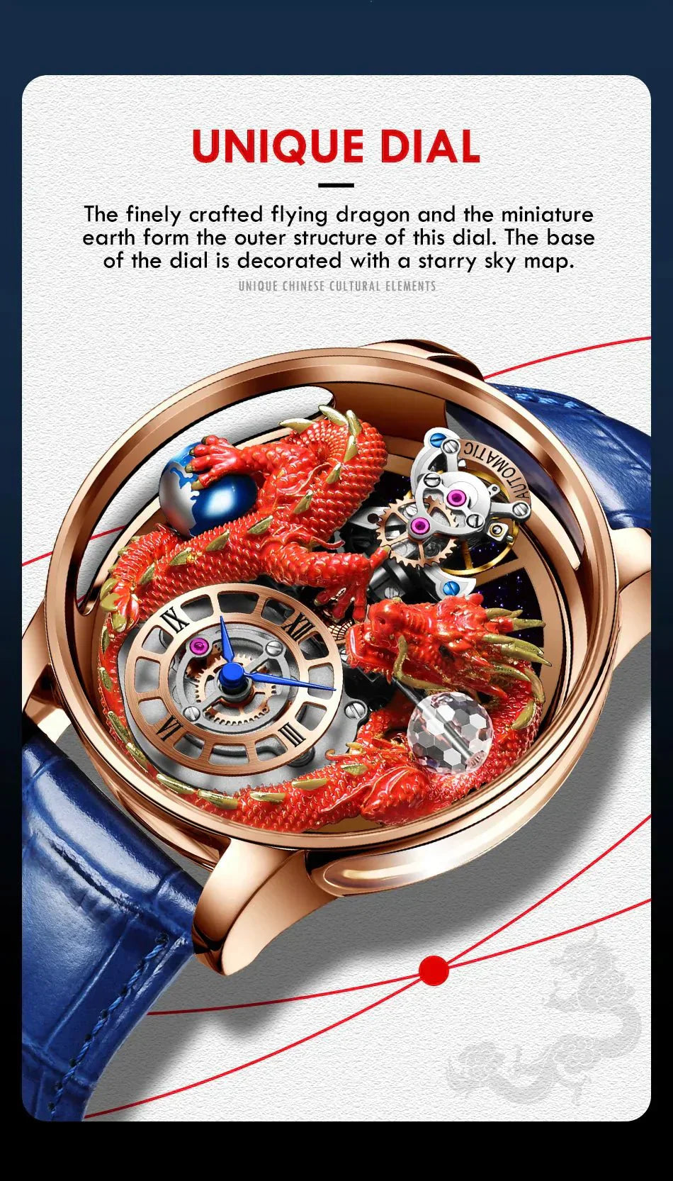 Doskonały automatyczny zegarek Dragon – edycja Prestige