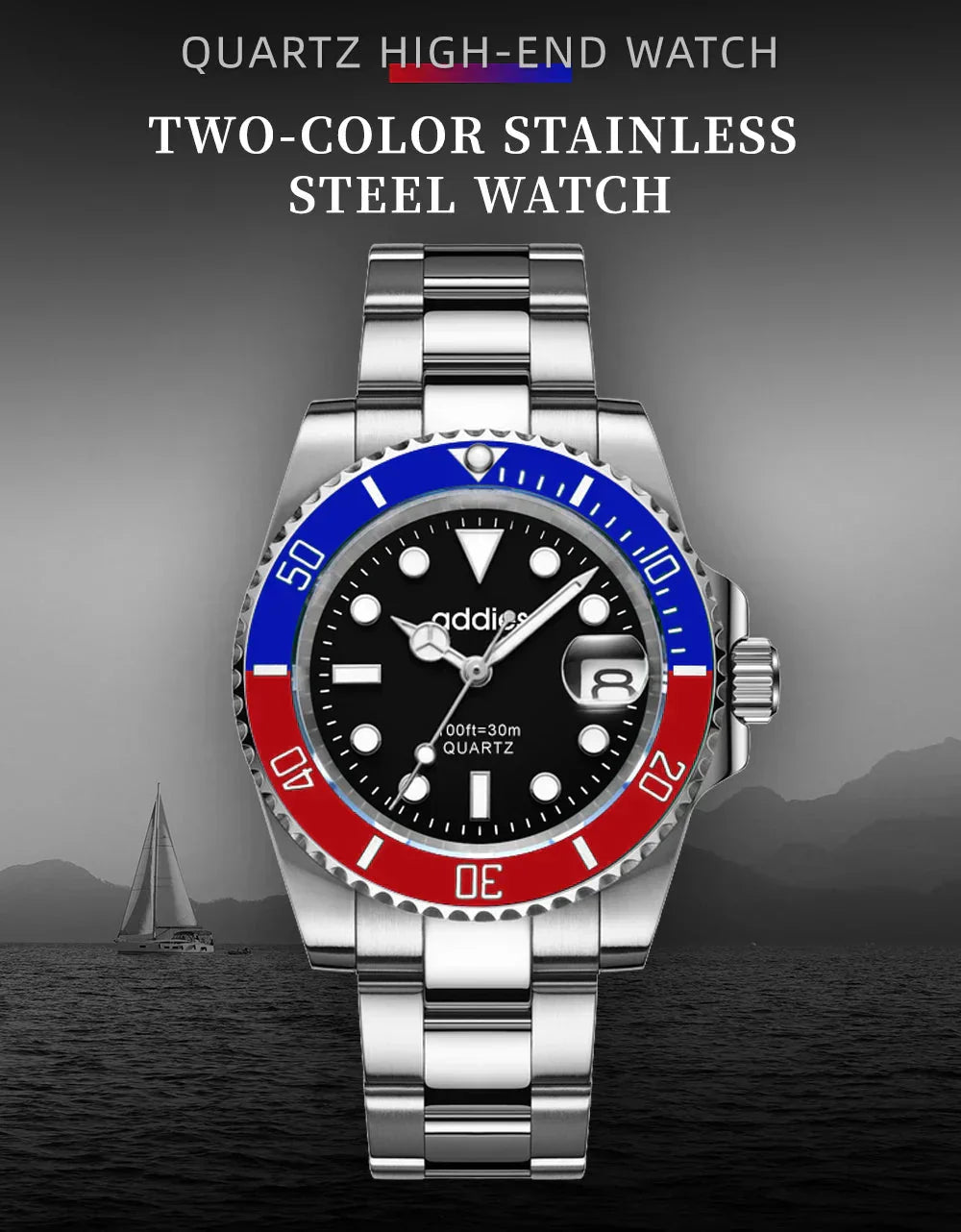 TitanX Elite pánské Quartz sportovní hodinky – luxusní 30M vodotěsné hodinky z nerezové oceli na ponor | Relógio Masculino